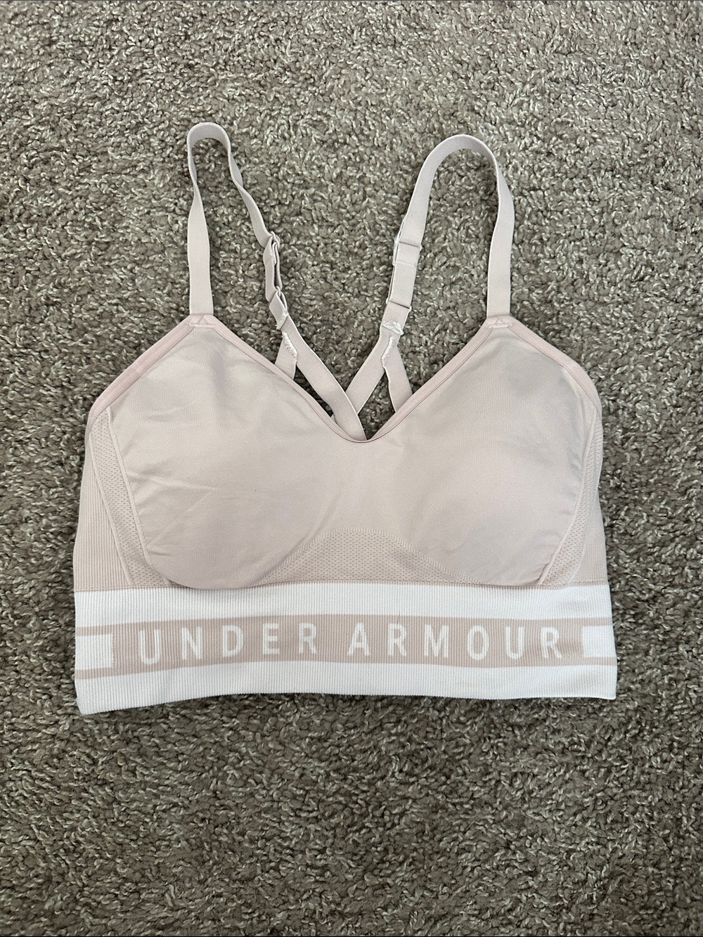Under Armour Pale Pink Seamless Light Support Sports Bra